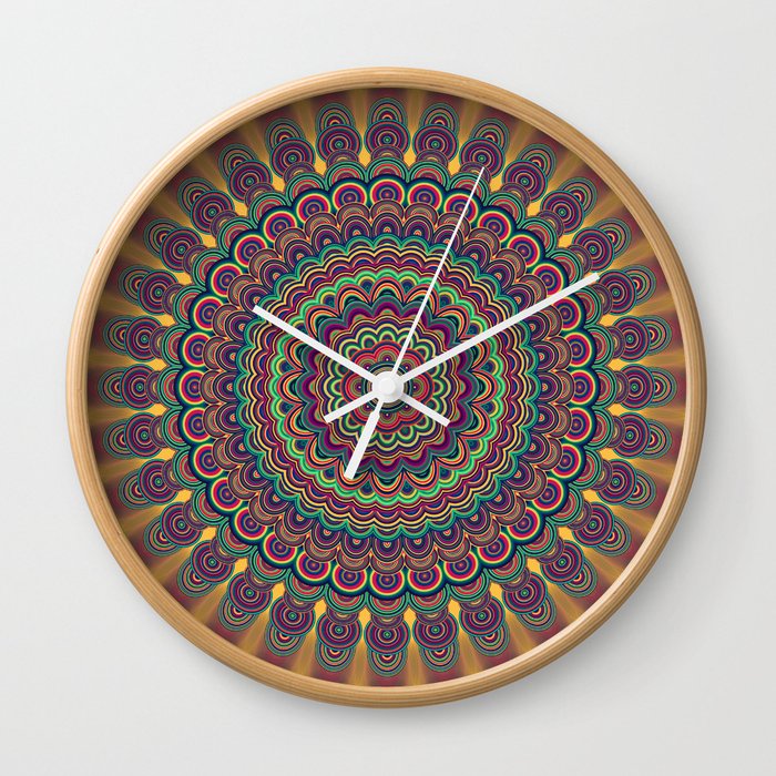 Psychedelic oval  mandala Wall Clock
