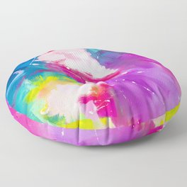 Happiness Series - Bright & Colourful Abstract Painting Floor Pillow