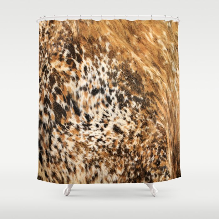 Rustic Country Western Texas Longhorn Cowhide Rodeo Animal Print Shower Curtain