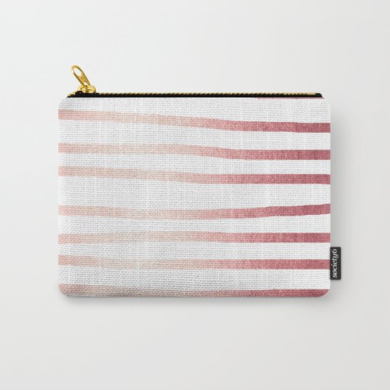 Simply Drawn Stripes Rose Gold Twilight Carry-All Pouch