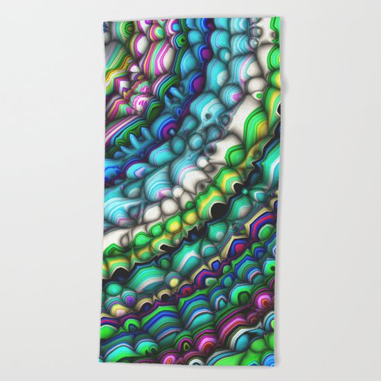 Curved Spectral Shapes Beach Towel