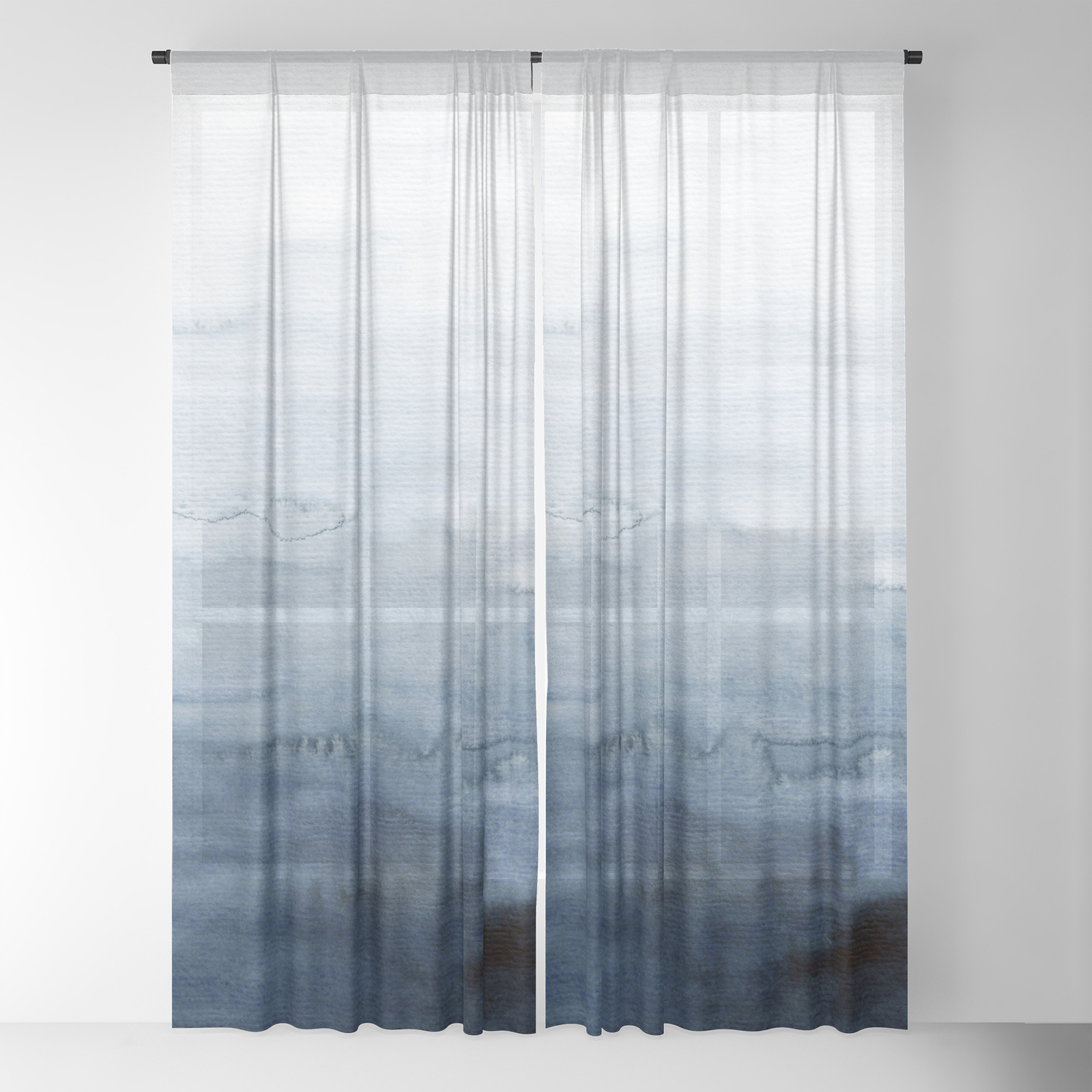 Indigo Abstract Painting No 4 Sheer Curtain By Ccartstudio