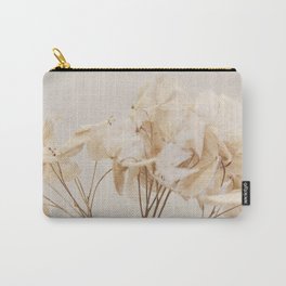 Natural Beige Flower Botanical Carry-All Pouch