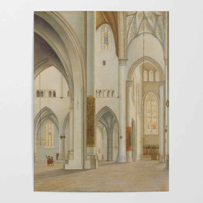 The Interior of Saint Bavo, Haarlem Poster