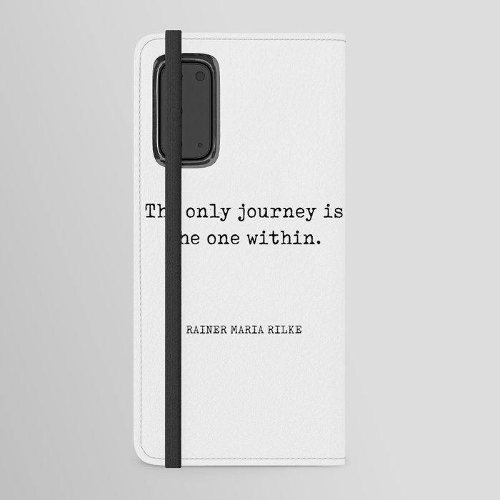 The only journey is the one within - Rainer Maria Rilke Quote - Typewriter Print Android Wallet Case