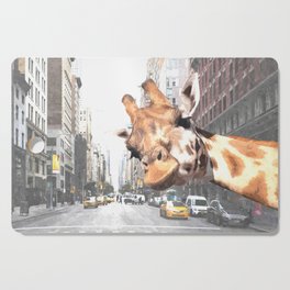 Selfie Giraffe in New York Cutting Board
