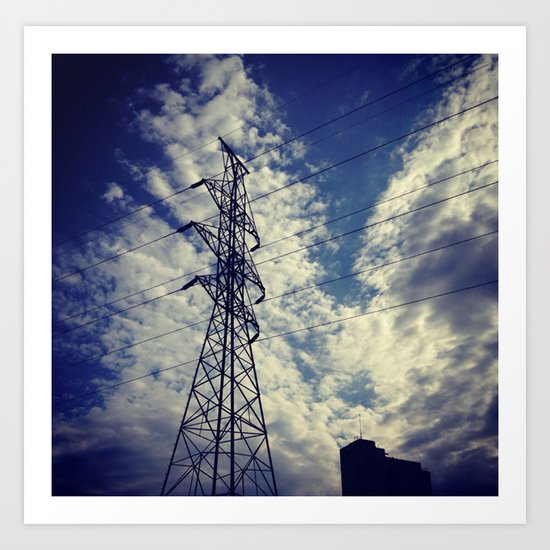 Heavenly spring sky in an industrial world Art Print