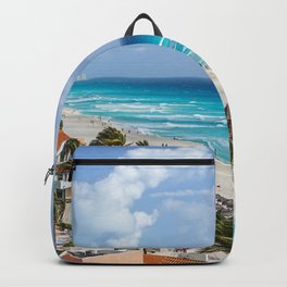 Mexico Photography - Exotic Beach By The Blue Ocean Water Backpack