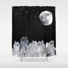 White Moon Shower Curtain