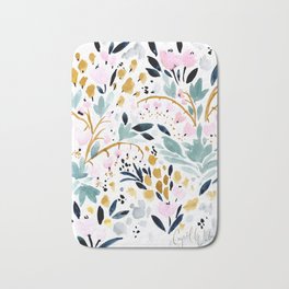 Two Hearts Beat as One Floral - Pastel Bath Mat