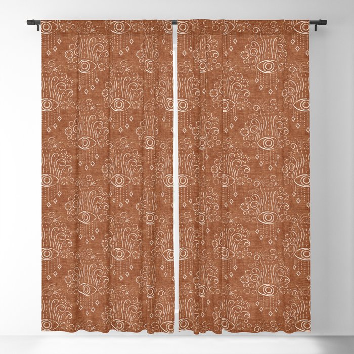 eyes adorned - ginger woven Blackout Curtain