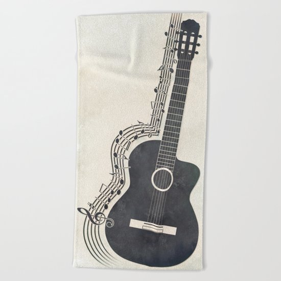 Guitar Beach Towel