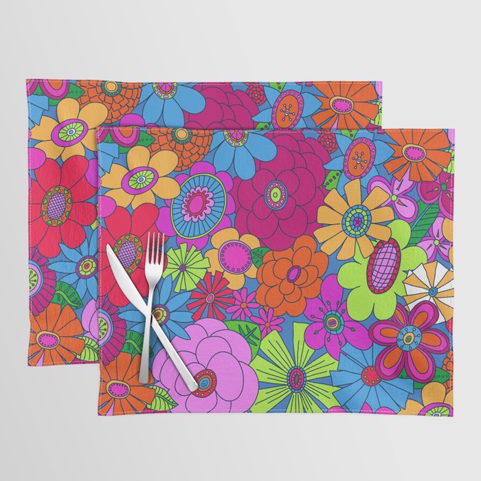 Moddy-Mod Floral (Brighter Version) by lalalamonique Placemat