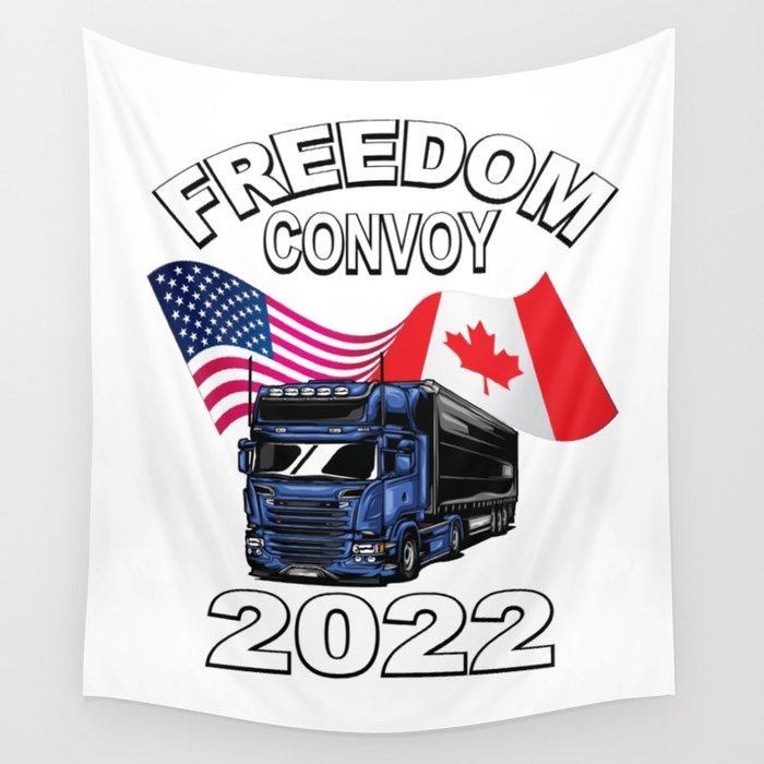 I Support Truckers Freedom Convoy 2022 Wall Tapestry