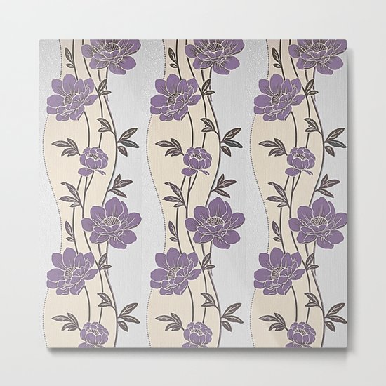Purple Flower Garland Metal Print