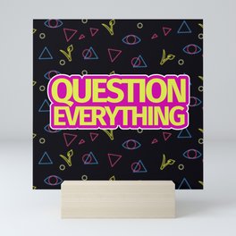 Question Everything Vegan Arcade Pattern Mini Art Print