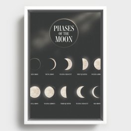 Phases of the Moon. Framed Canvas