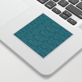 Computer Software Code Pattern in Teal Blue Sticker