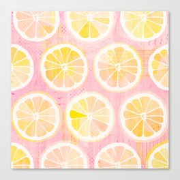 Orange Slices Pastel Fruit Canvas Print