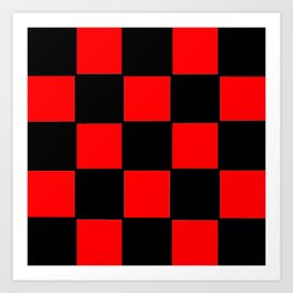 Damier 2 red and black Art Print