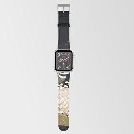 White Peonies Red Maple Leaves Japanese Kimono Pattern Apple Watch Band