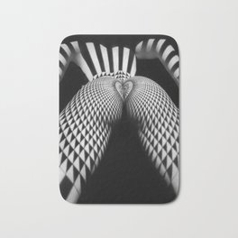 0364-JAL Nude Geometric Erotica Black & White Naked Woman Behind Below Bum Butt Ass Badematte