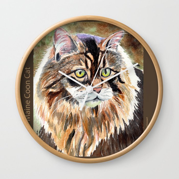 Maine Coon Cat Wall Clock