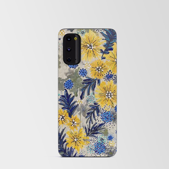 Blue and Yellow Floral  Android Card Case