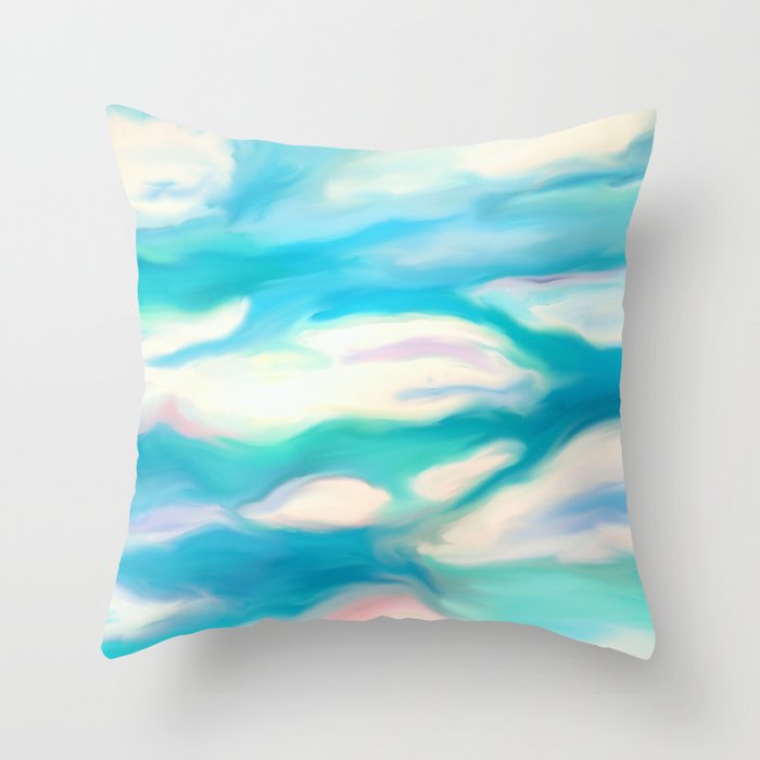 Clouds in the Sky Painting Throw Pillow