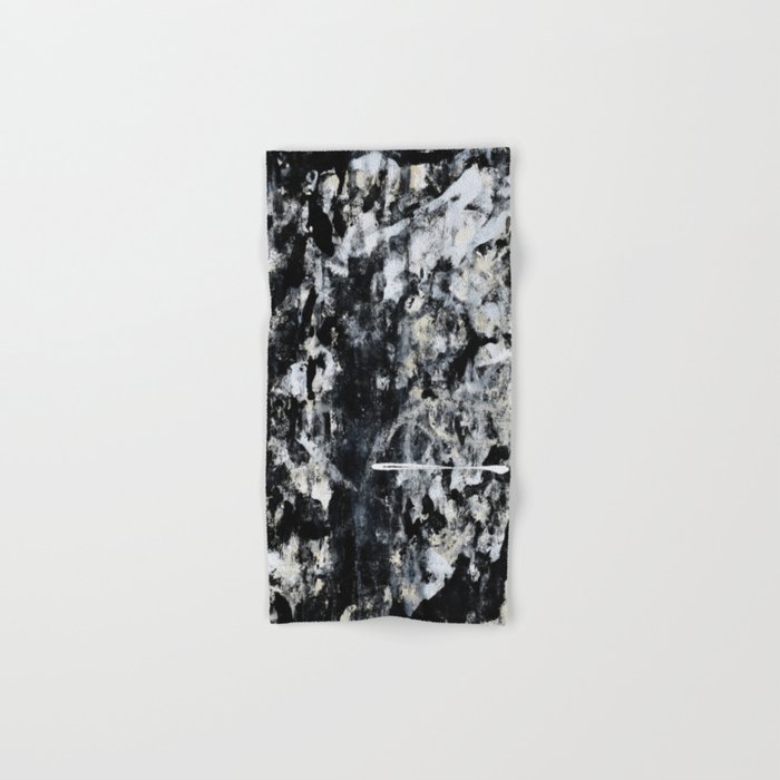 004: a vibrant abstract design in black and white by Alyssa Hamilton Art  Hand & Bath Towel