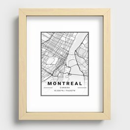 Montreal tourist map Recessed Framed Print