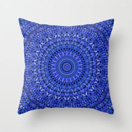 Blue Spiritual Stone Mandala Throw Pillow