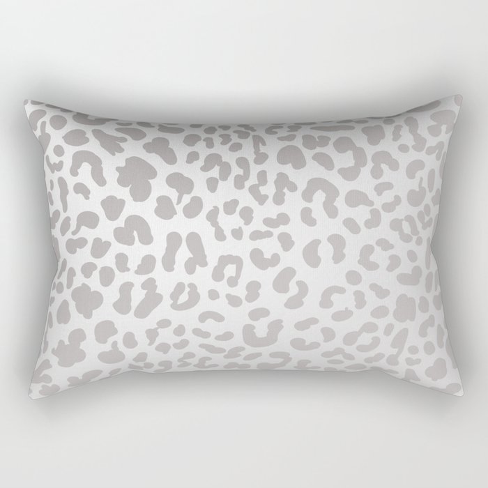 Silver Leopard Rectangular Pillow