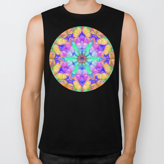 Colorful Concentric Reflections Biker Tank