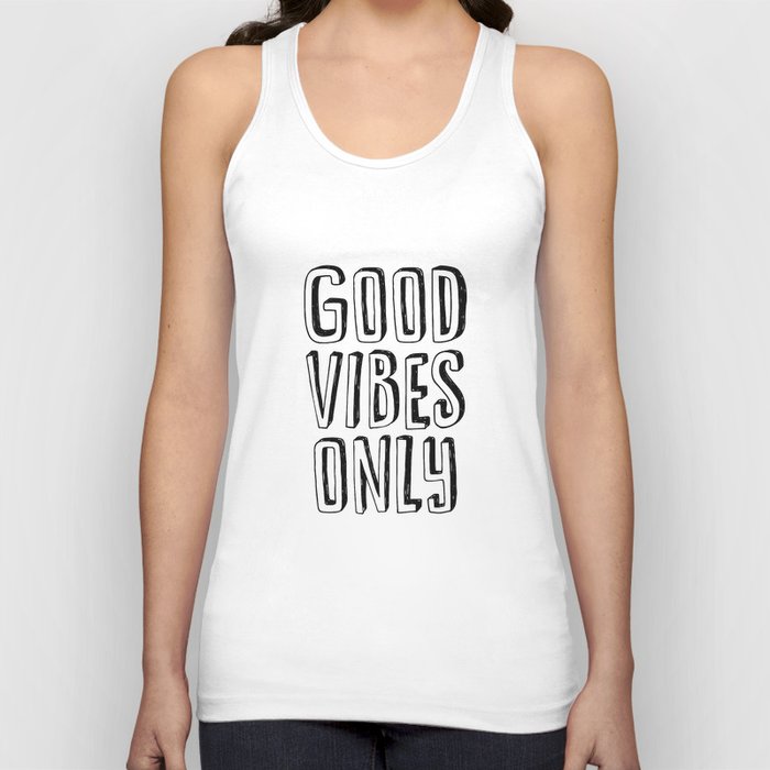 Good Vibes Only black-white contemporary minimalist typography poster home wall decor bedroom Tank Top