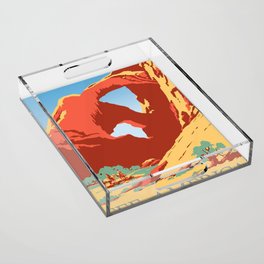 See America Travel Poster Acrylic Tray