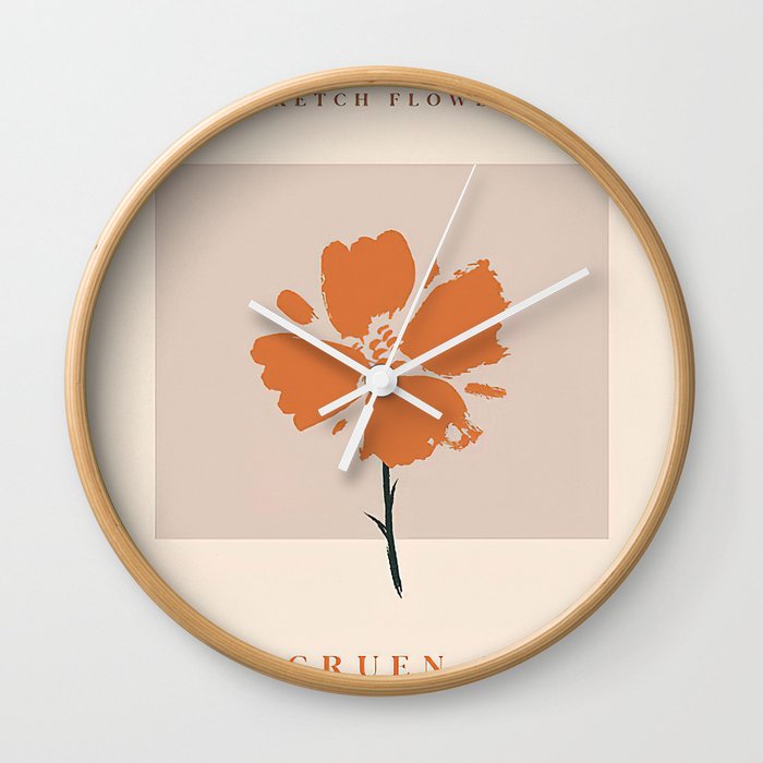Hendri Sketch Flower Wall Clock