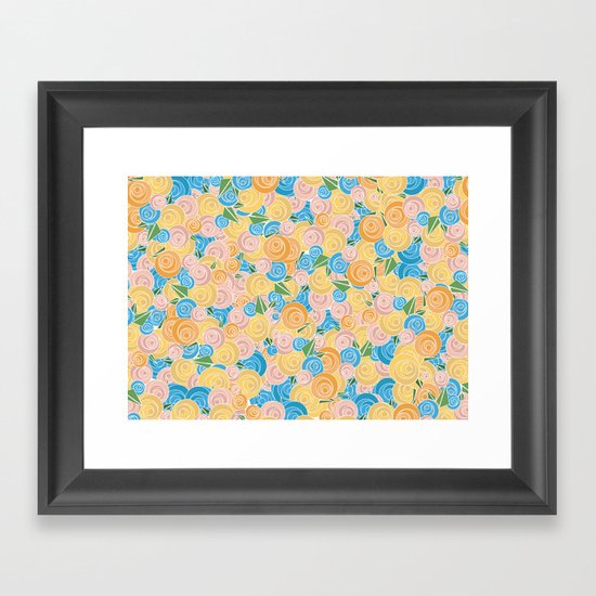 Pastel Floral Framed Art Print