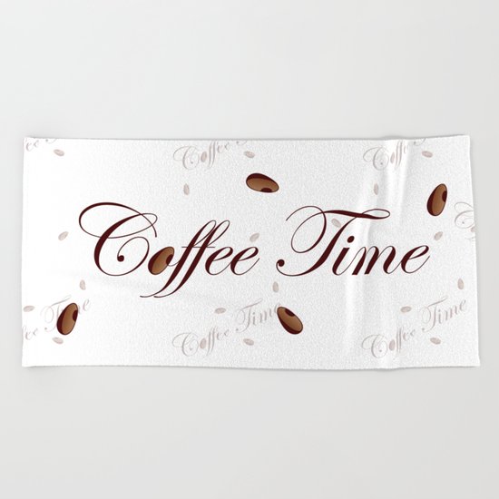 coffee time Beach Towel