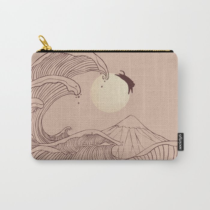 The great wave of black cat moonlight Carry-All Pouch
