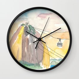 Rio de Janeiro - Sugarloaf Mountain Impression at Sunset Wall Clock