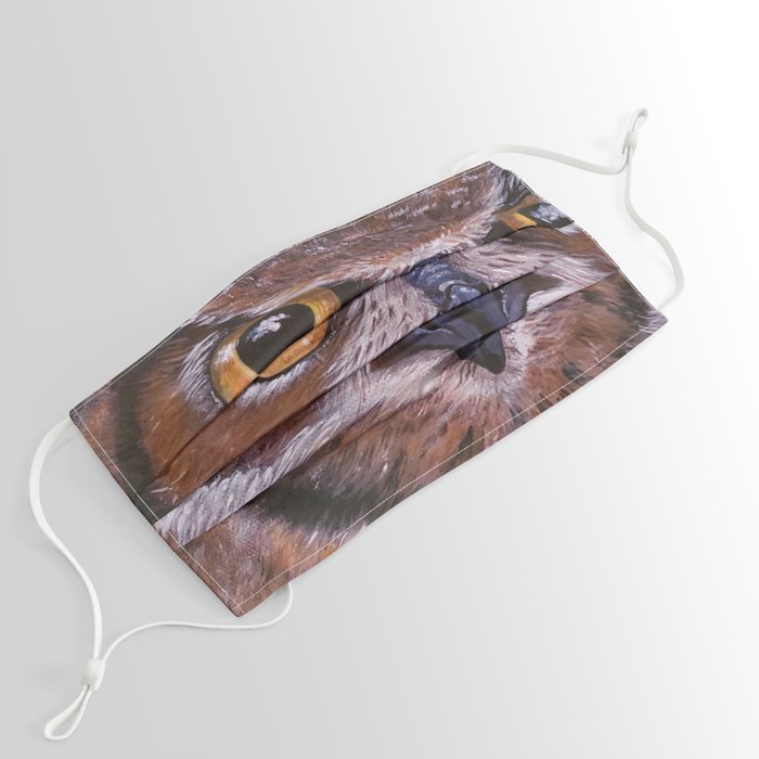 Great Horned Owl Face Bird Animal Print Face Mask