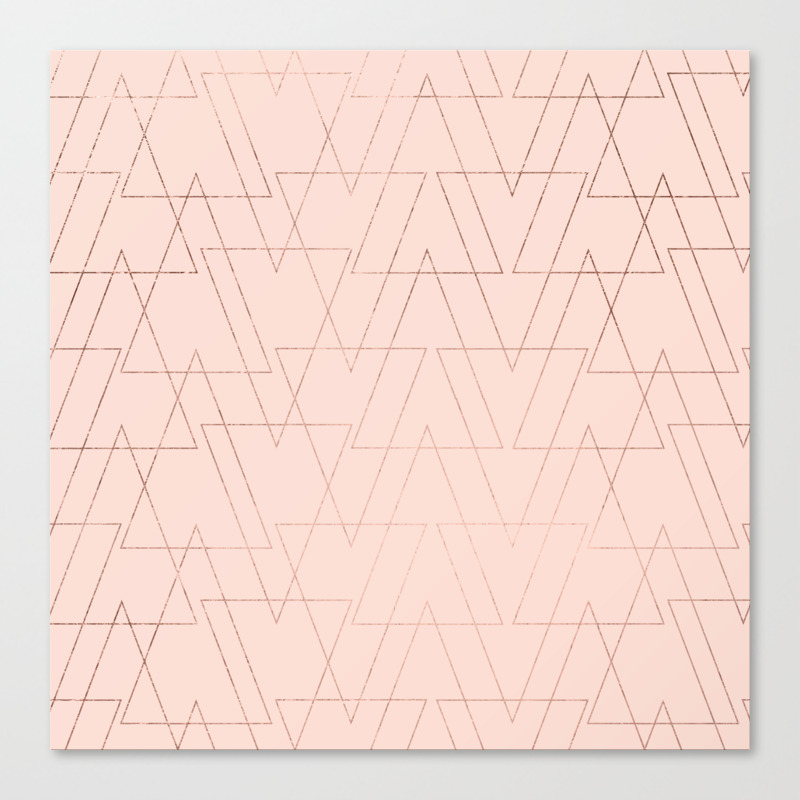 POLYGONAL METAL ABSTRACT ROSE GOLD MODERN CANVAS PRINT WALL ART PICTURE