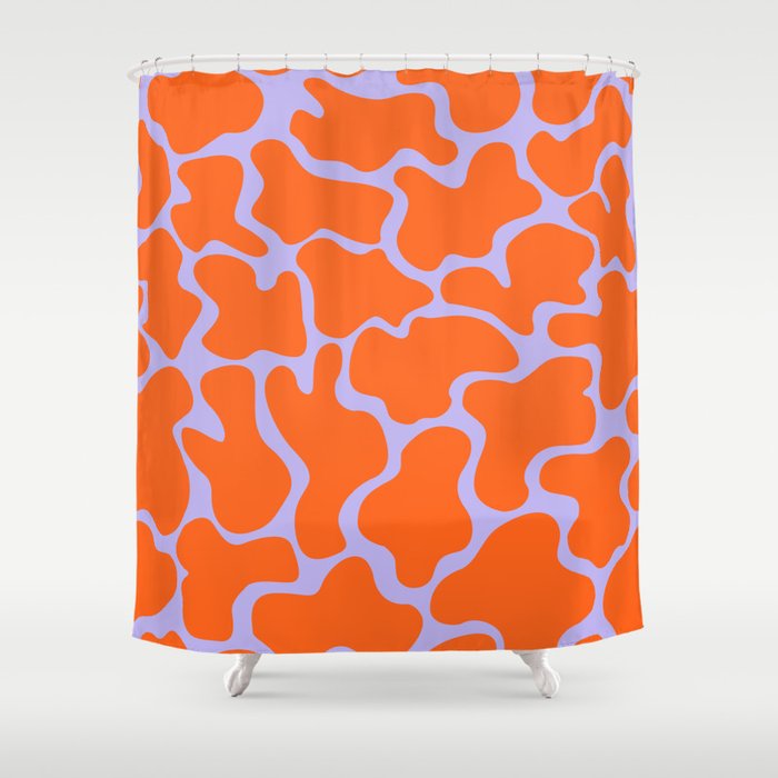 Red and Lilac Blobs Shower Curtain