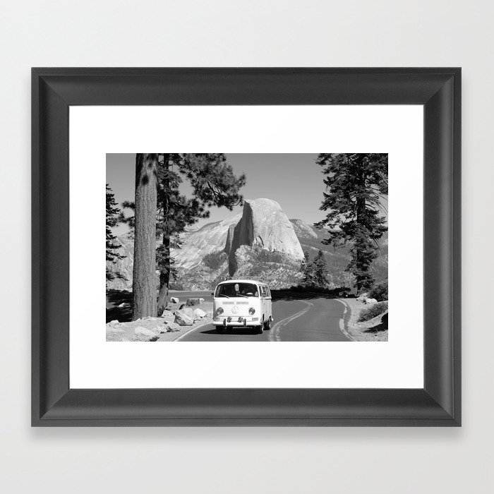 Yosemite Vanlife (Black & White) Series Framed Art Print