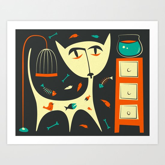 BAD CAT Art Print