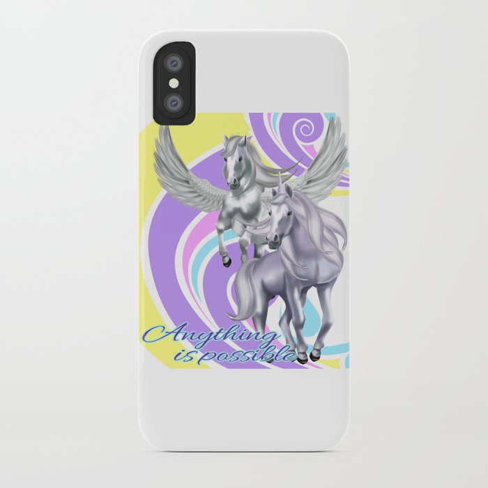 Unicorn Pegasus Anything Is Possible Magical Fantasy T Shirt Iphone Case By Premierphoto