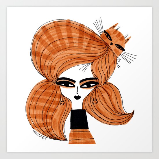 ORANGE TABBY HAIR Art Print