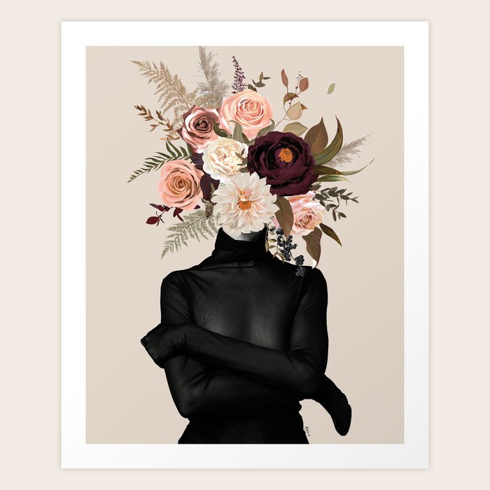 Flower Head Modern Art Expression Art Print by Alexis Shay Society6