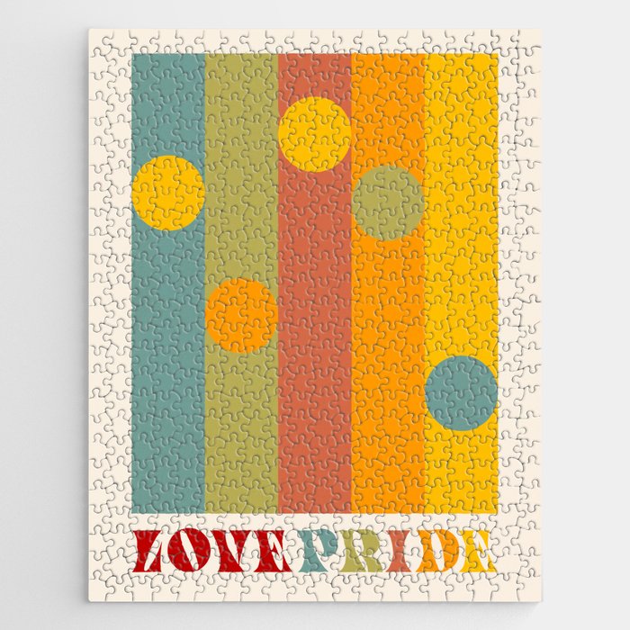 Love Pride - Retro Stripes and dots Jigsaw Puzzle